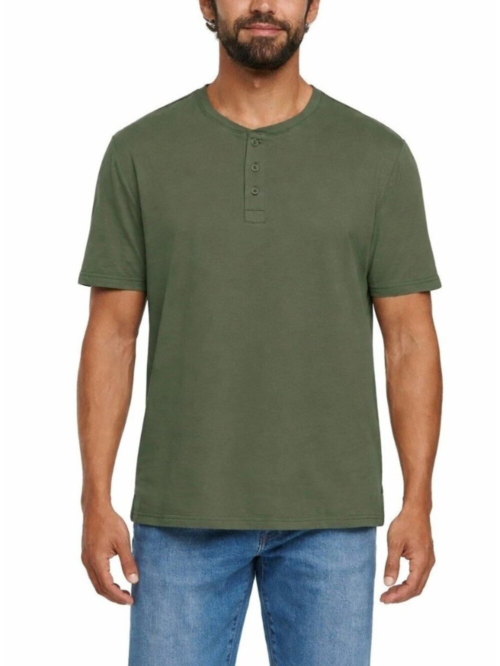 NWT Gap Men's XL Green Short Sleeve Henley T-Shirt Cotton Casual Top